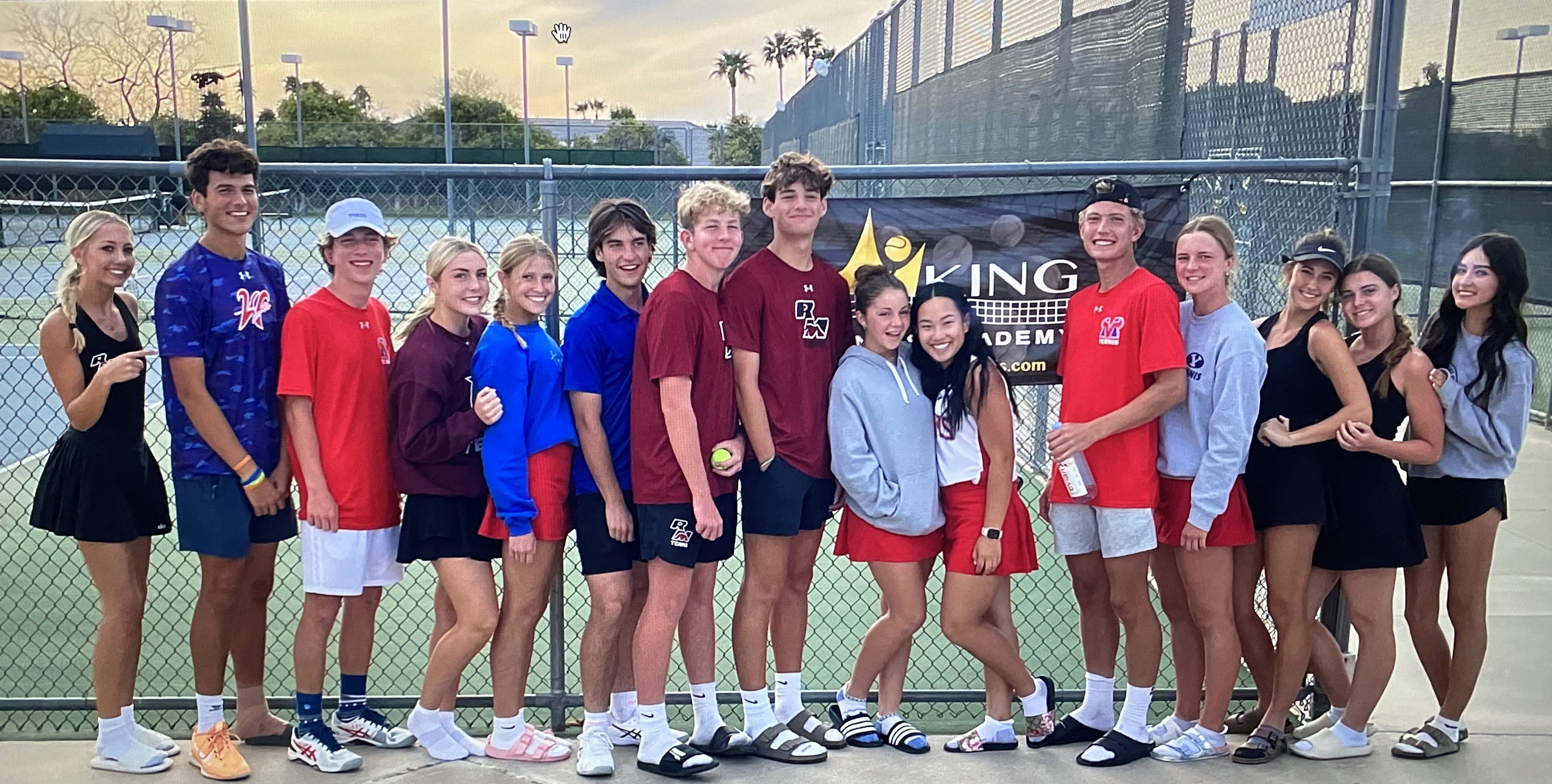 Group of Tennis Students with Barry King